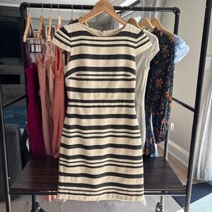 Petite JCrew striped sheath dress (Size 0P)